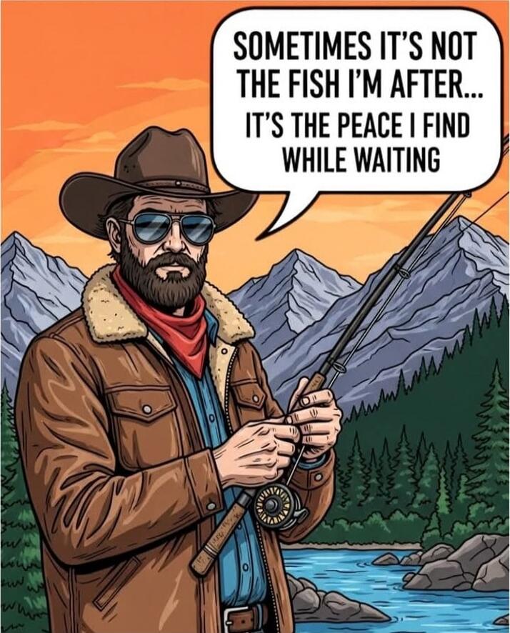 SOMETIMES IT'S NOT THE FISH I'M AFTER... IT'S THE PEACE I FIND WHILE WAITING