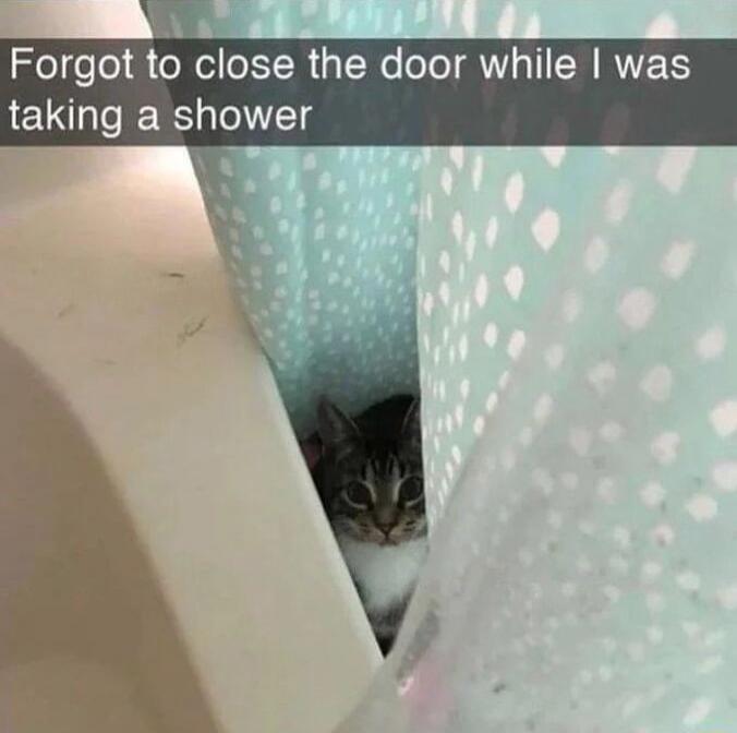 A Reeled to close the door VIR RVES taking a shower