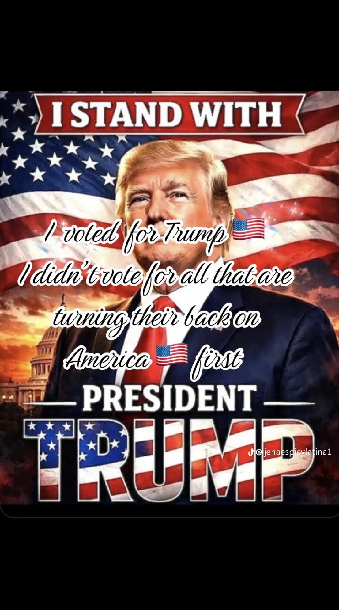 I STAND WITH I voted for Trump I didn't vote for all that are turning their back on America first PRESIDENT TRUMP