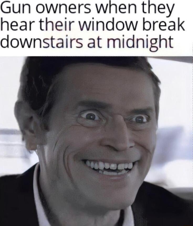 Gun owners when they hear their window break downstairs at midnight