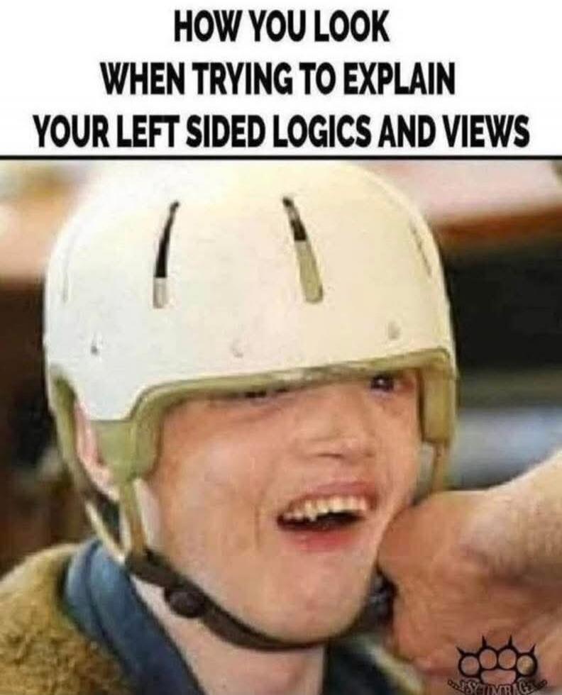 HOW YOU LOOK WHEN TRYING TO EXPLAIN YOUR LEFT SIDED LOGICS AND VIEWS