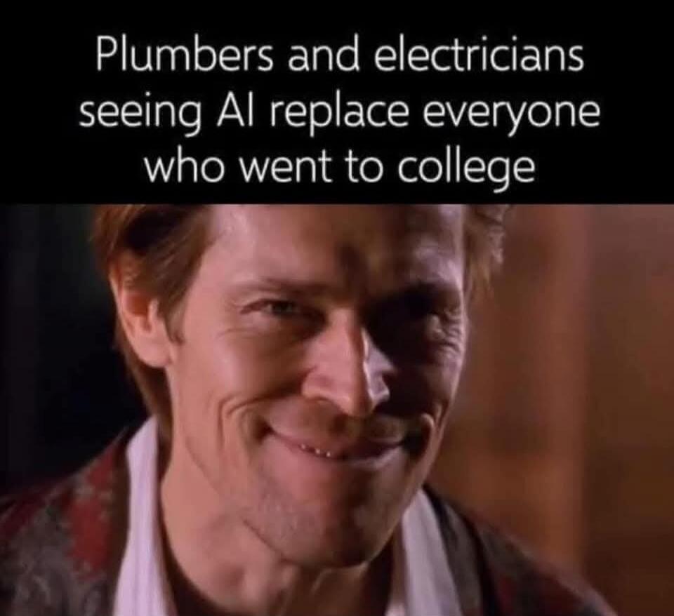 Plumbers and electricians seeing AI replace everyone who went to college