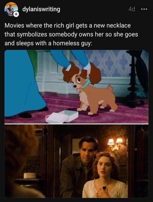 CYELEVL T 4d Movies where the rich girl gets a new necklace that symbolizes somebody owns her so she goes and sleeps with a homeless guy