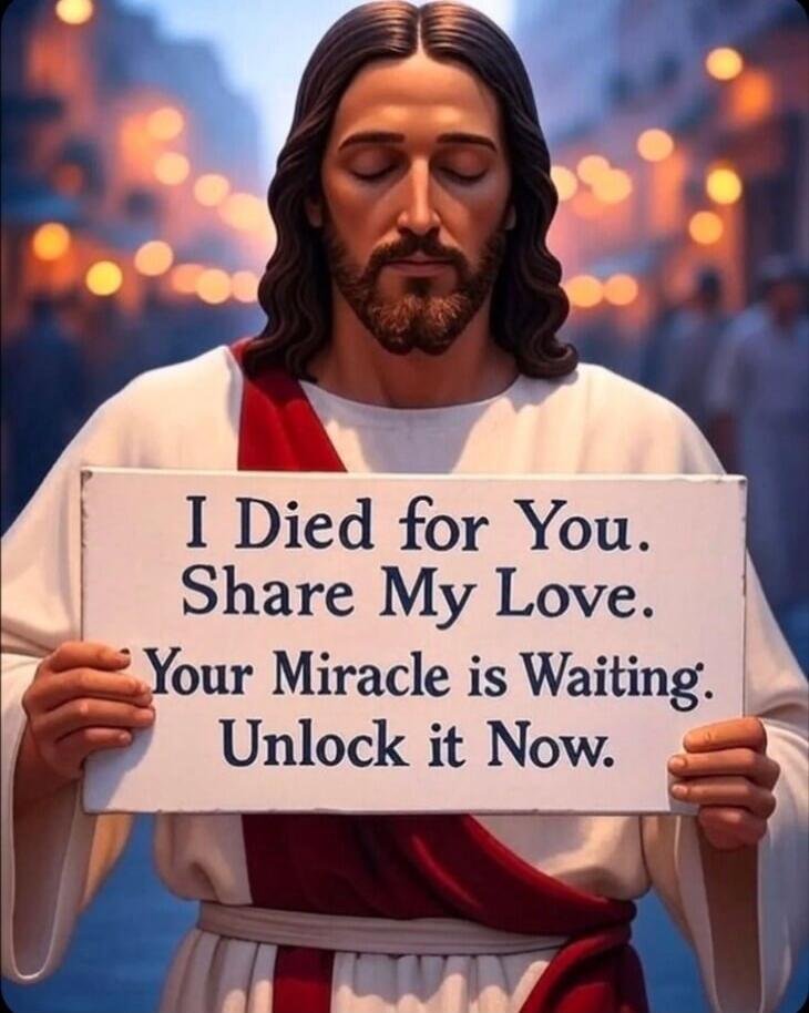 I Died for You. Share My Love. Your Miracle is Waiting. Unlock it Now.