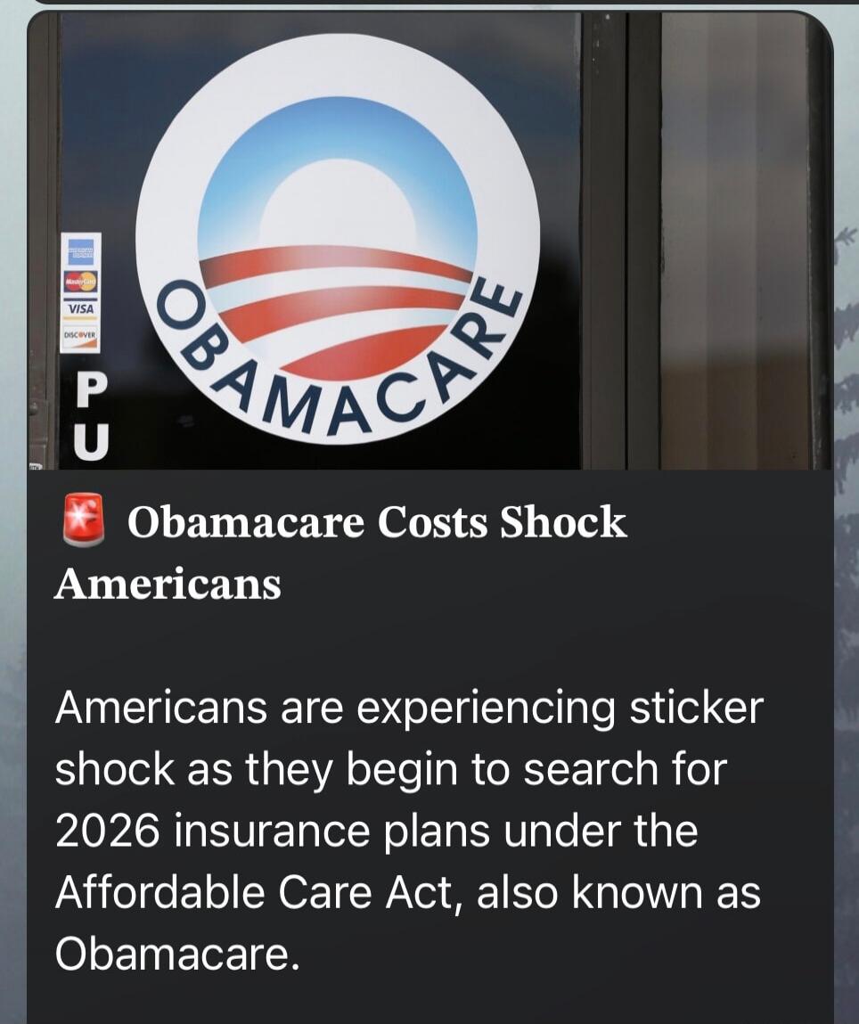Obamacare Costs Shock Americans. Americans are experiencing sticker shock as they begin to search for 2026 insurance plans under the Affordable Care Act, also known as Obamacare.