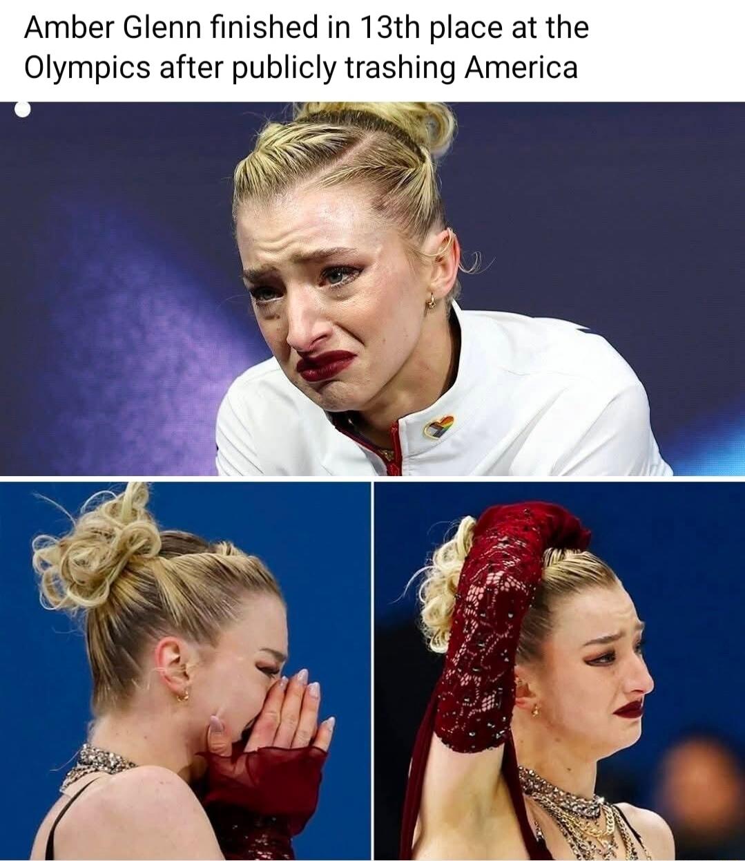 Amber Glenn finished in 13th place at the Olympics after publicly trashing America