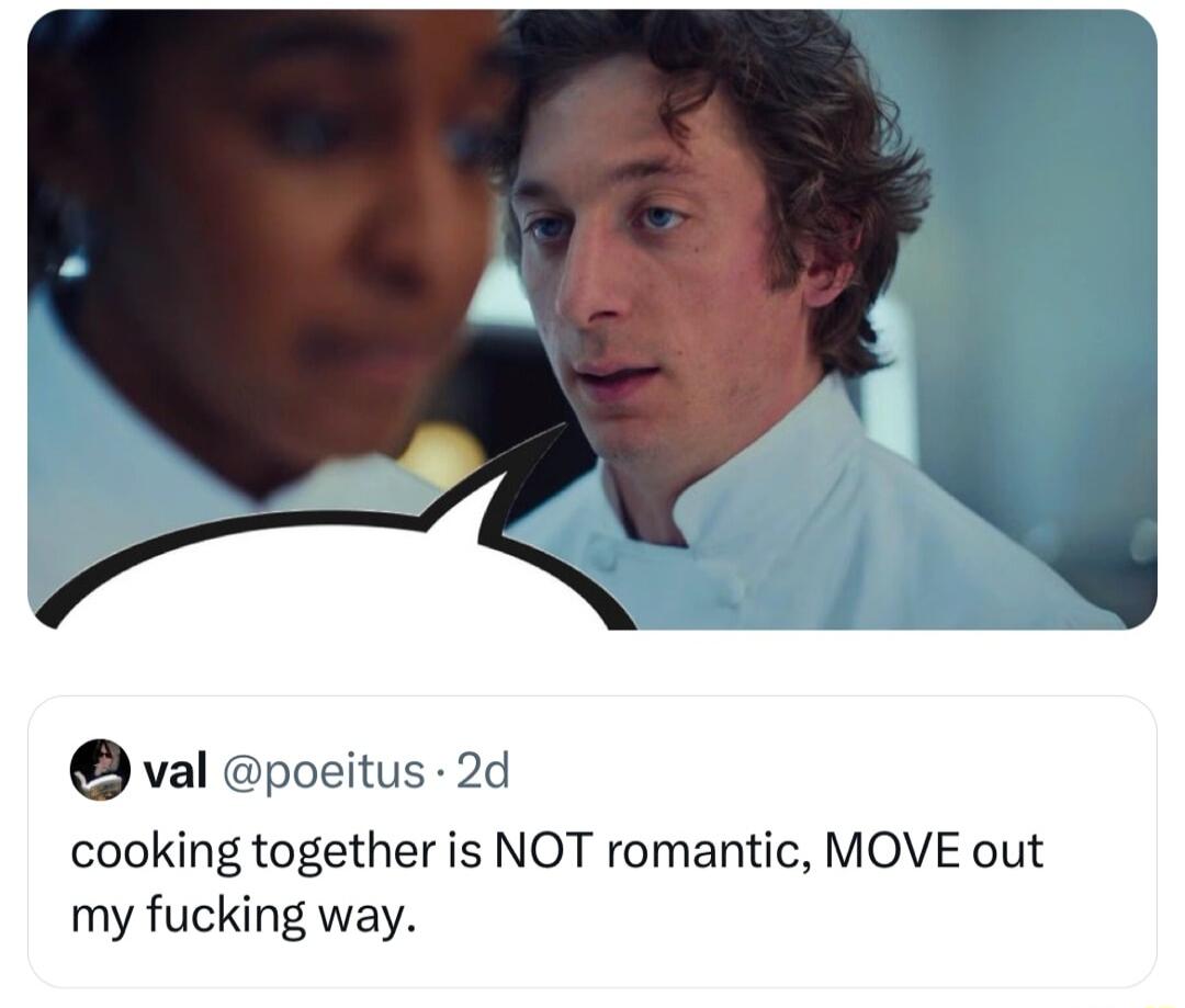 val poeitus 2d cooking together is NOT romantic MOVE out my fucking way