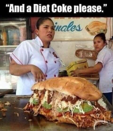 And a Diet Coke please.