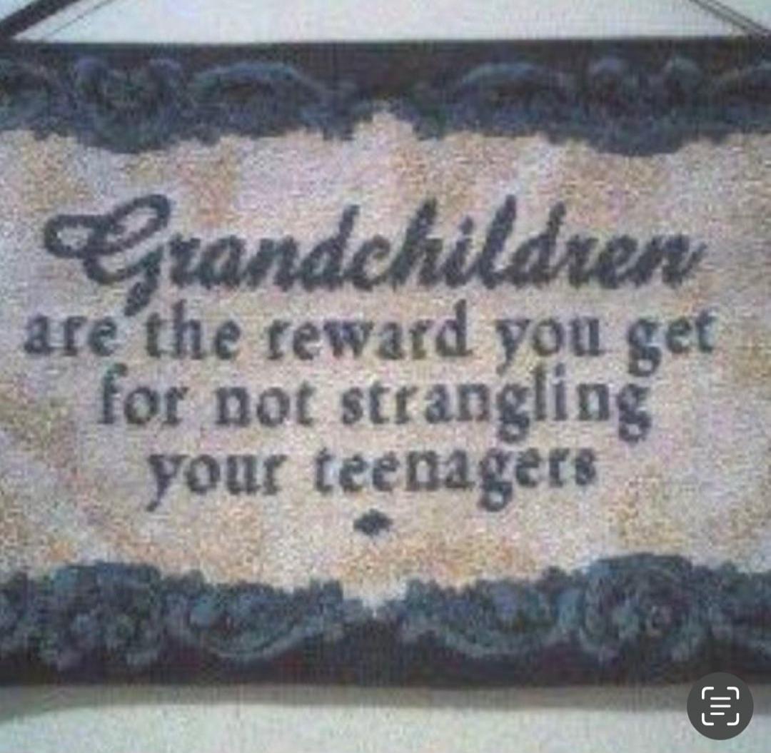 Grandchildren are the reward you get for not strangling your teenagers