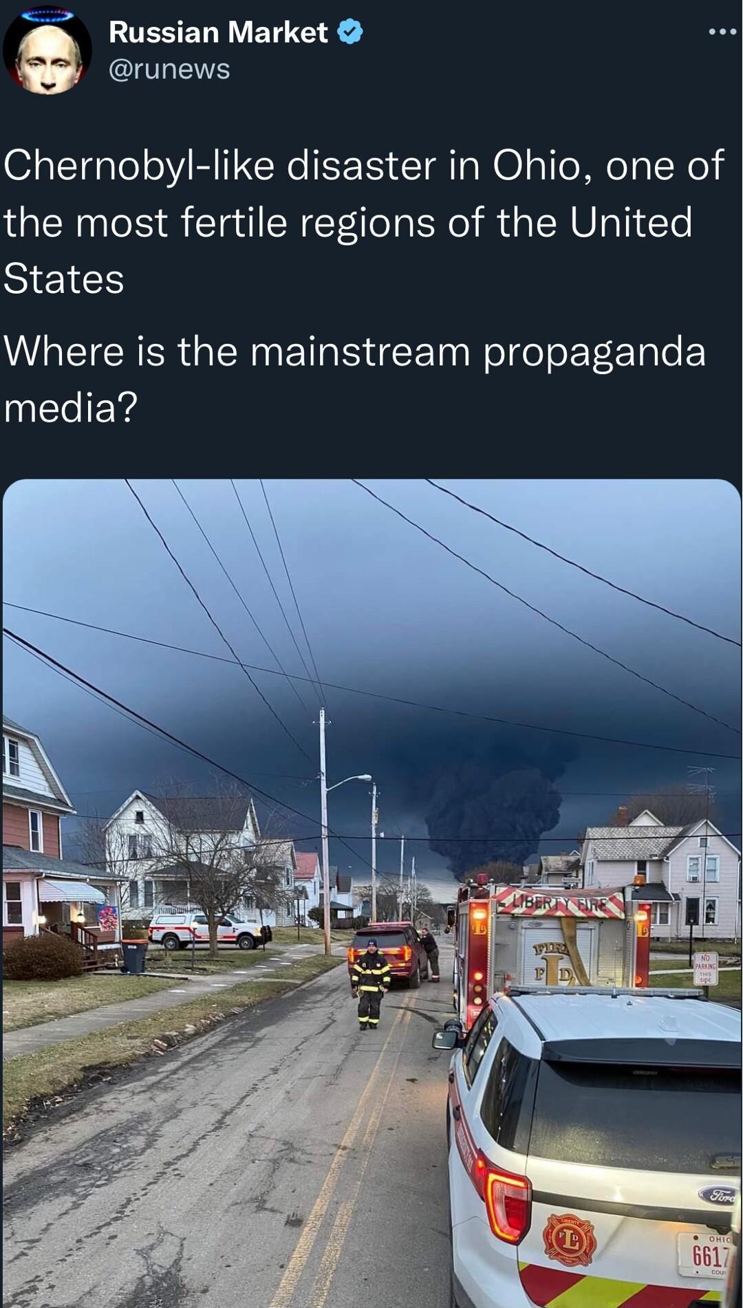 LUESERRETTE R runews Chernobyl like disaster in Ohio one of the most fertile regions of the United States Where is the mainstream propaganda media