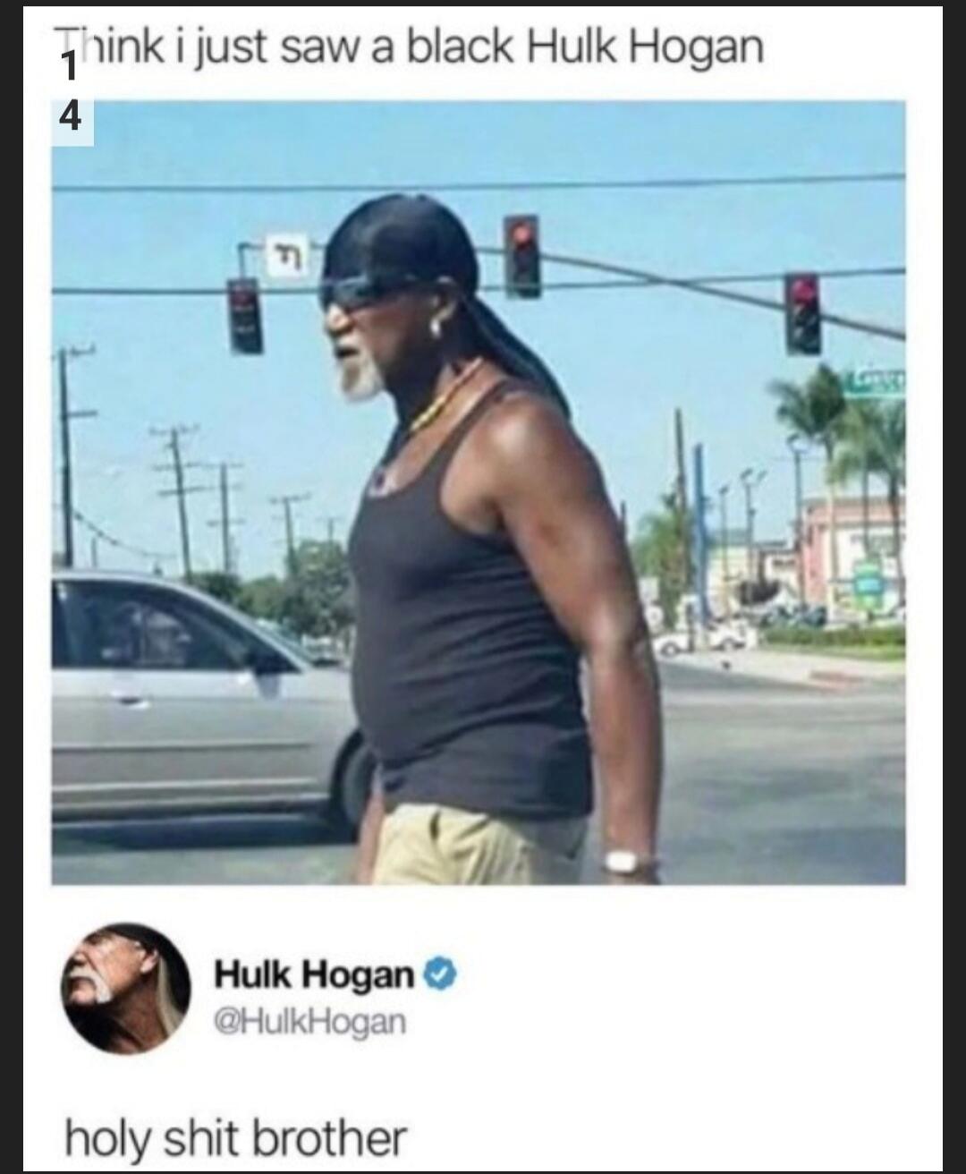 think i just saw a black Hulk Hogan Hulk Hogan @HulkHogan holy shit brother