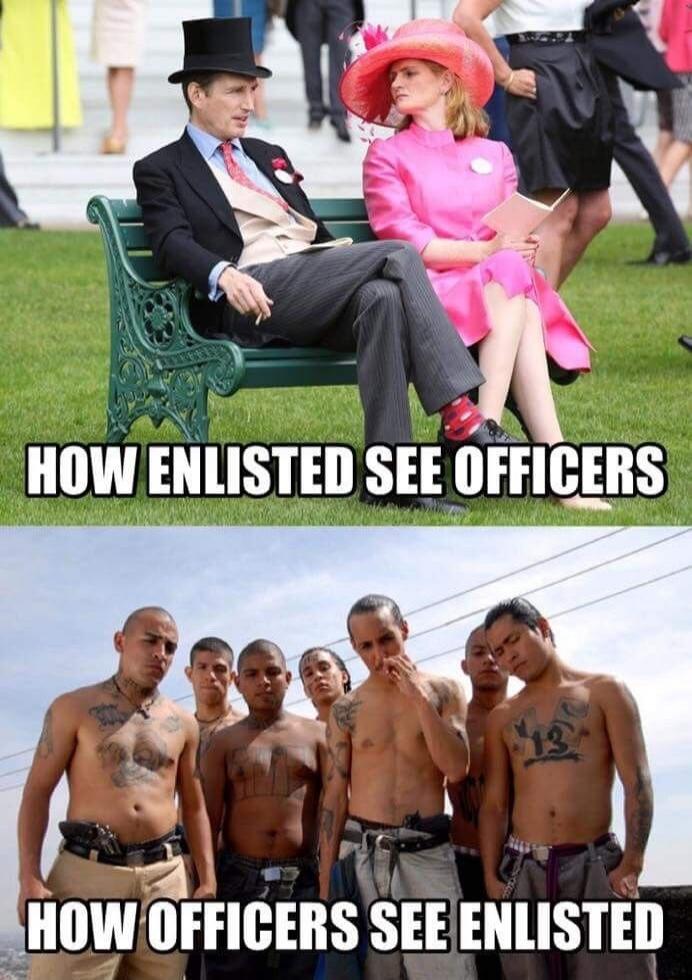 HOW ENLISTED SEE OFFICERS
HOW OFFICERS SEE ENLISTED
