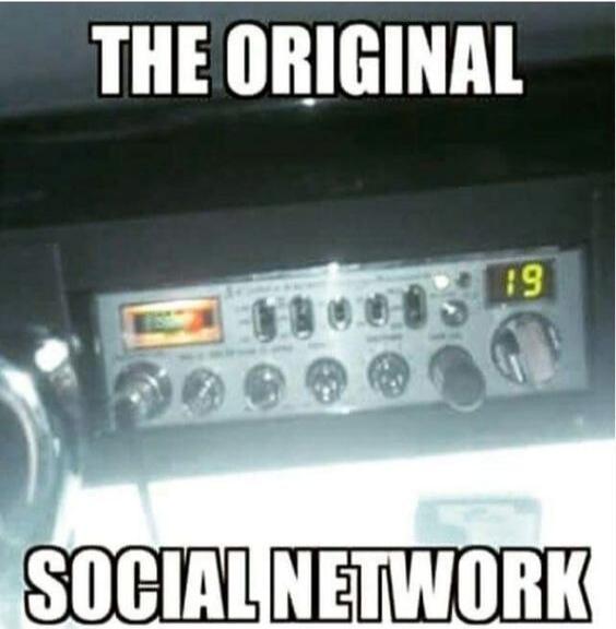 THE ORIGINAL SOCIAL NETWORK. The CB radio displays channel 19.