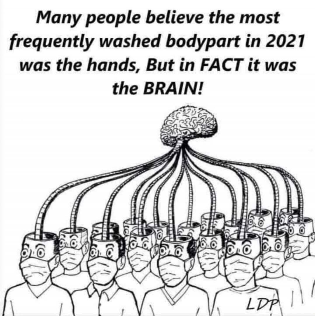 Many people believe the most frequently washed bodypart in 2021 was the hands, But in FACT it was the BRAIN!