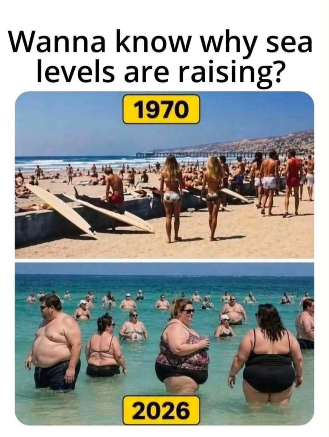 Wanna know why sea levels are raising? 1970 2026
