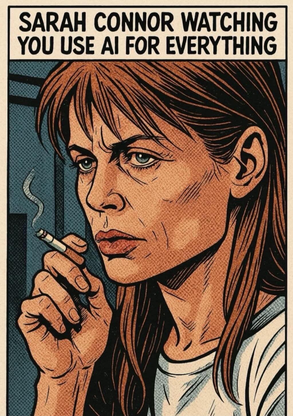 SARAH CONNOR WATCHING YOU USE AI FOR EVERYTHING