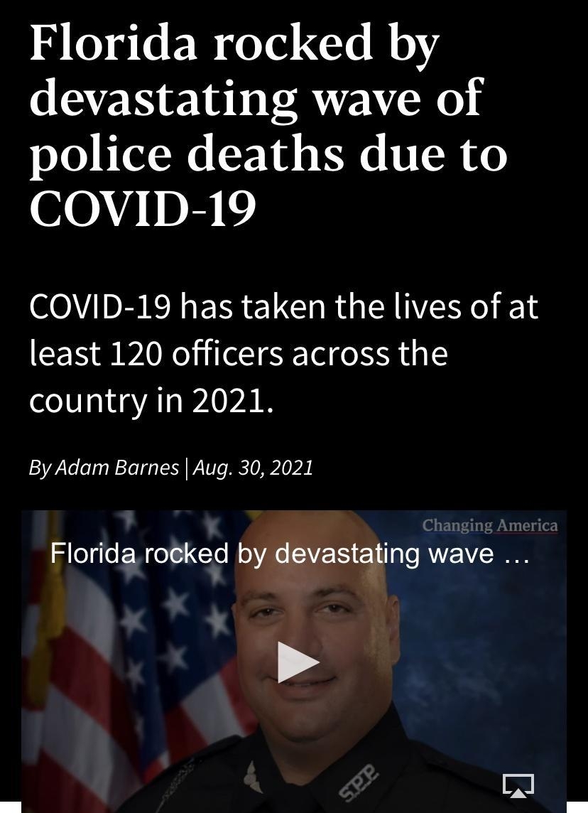 Florida rocked by devastating wave of police deaths due to 004 005 L COVID 19 has taken the lives of at least 120 officers across the country in 2021 By Adam Barnes Aug 30 2021 Florida rocked by devastating wave 0