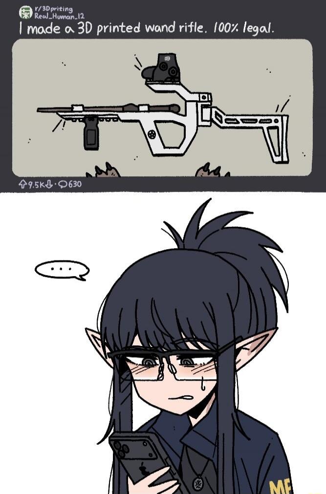 I made a 3D printed wand rifle. 100% legal.