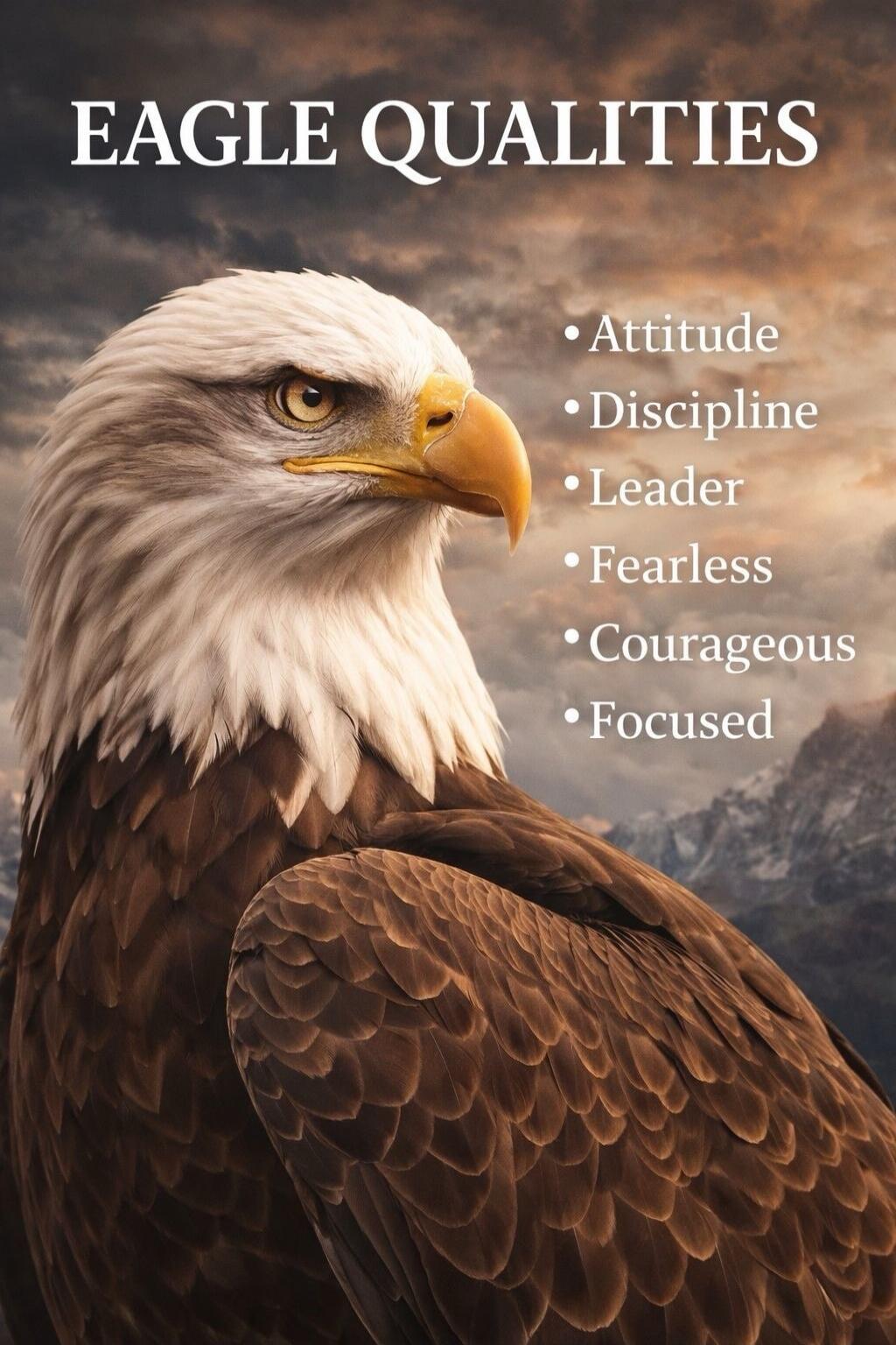 EAGLE QUALITIES Attitude Discipline Leader Fearless Courageous Focused