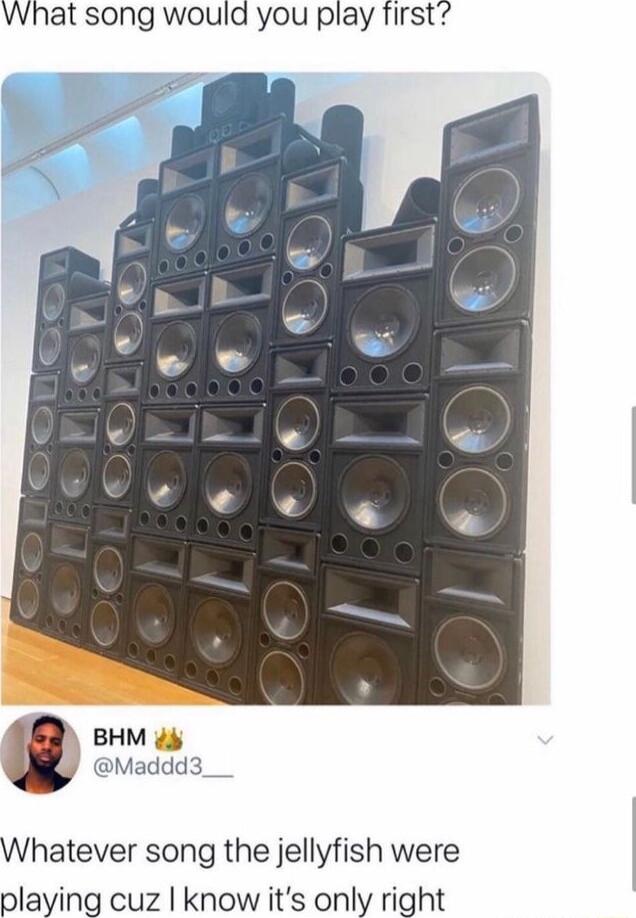 BHM Maddd3__ hatever song the jellyfish were playing cuz know its only right