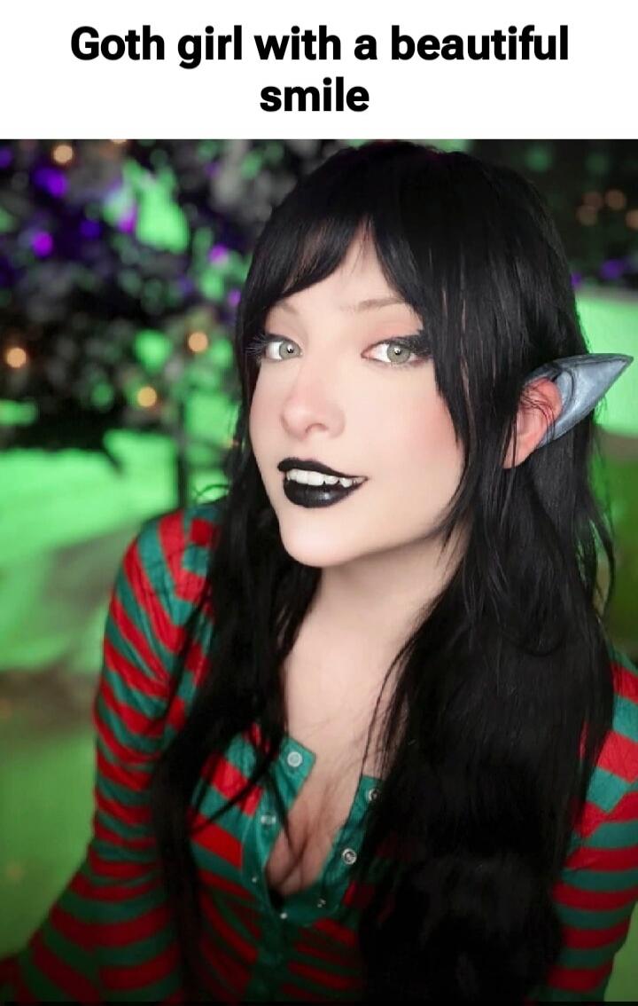 Goth girl with a beautiful smile