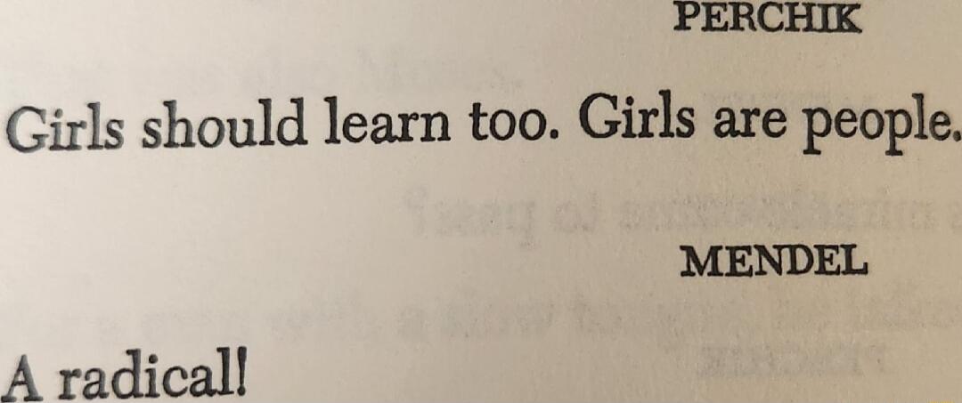 Girls should learn too Girls are people MENDEL A radicall