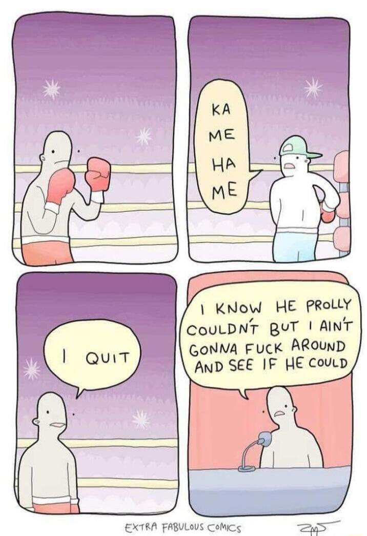 KAME HAME I KNOW HE PROLLY COULDN'T BUT I AIN'T GONNA F AROUND AND SEE IF HE COULD