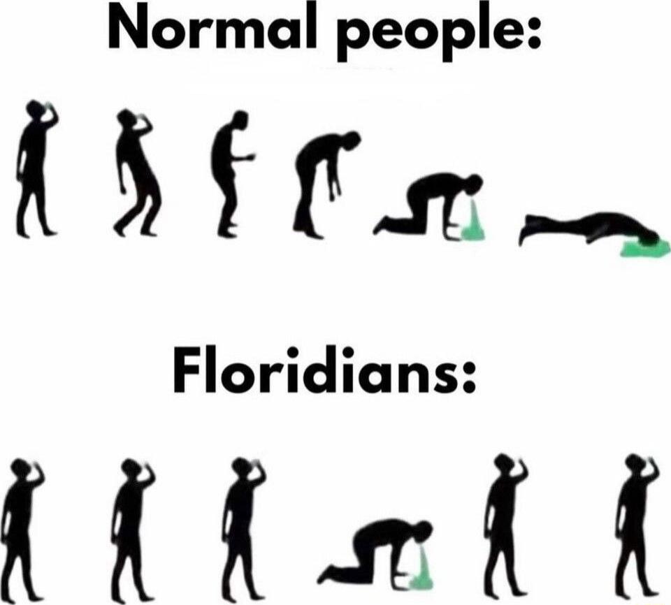 Normal people:
Floridians: