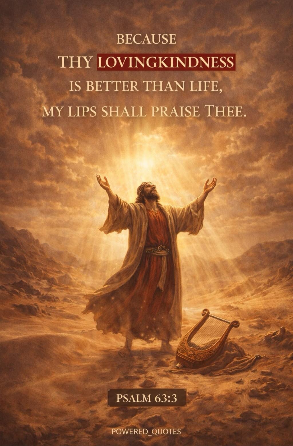 BECAUSE THY LOVINGKINDNESS IS BETTER THAN LIFE, MY LIPS SHALL PRAISE THEE. PSALM 63:3 POWERED_QUOTES