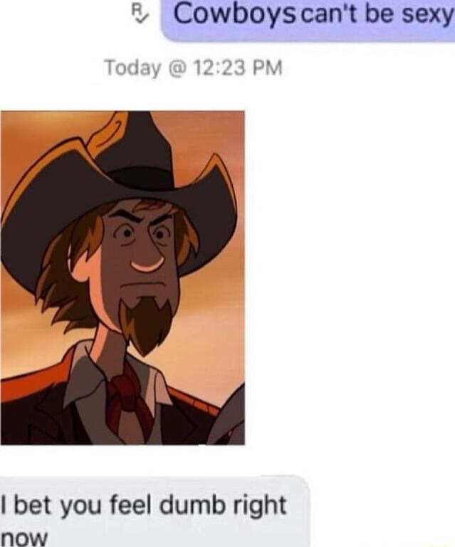 Cowboyscant be sexy bet you feel dumb right now