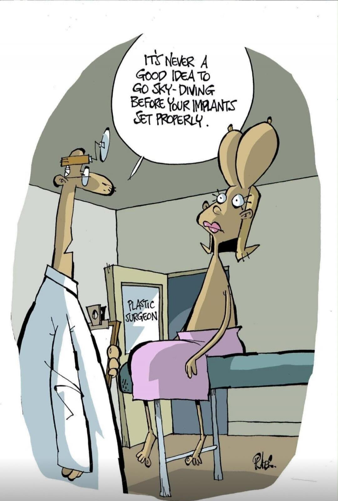 It's never a good idea to go sky-diving before your implants set properly.