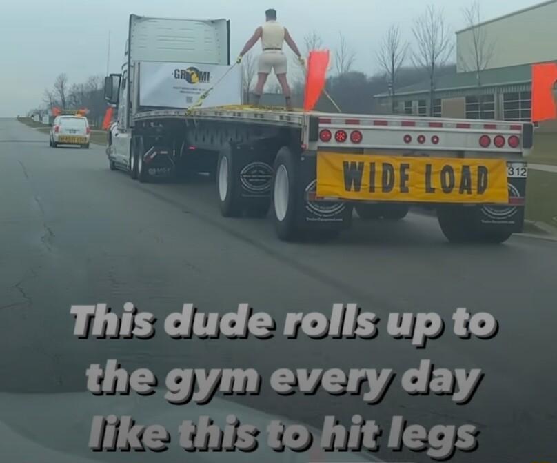 This dude rolls up to the gym every day