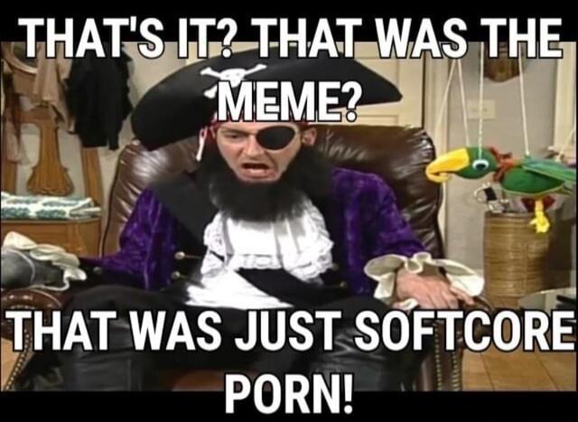 THAT'S IT? THAT WAS THE MEME? THAT WAS JUST SOFTCORE PORN!