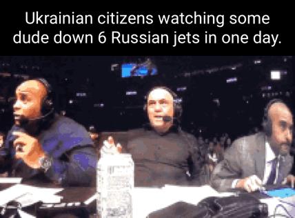 Ukrainian citizens watching some dude down 6 Russian jets in one day Wi