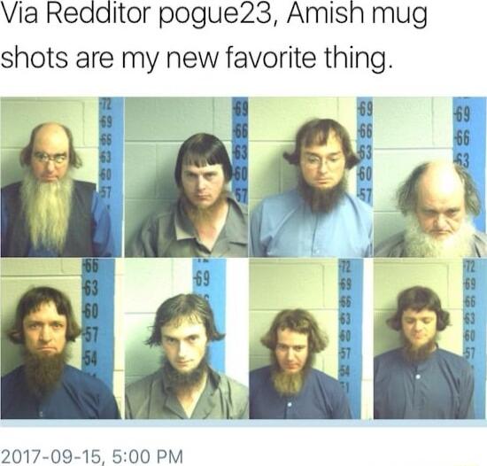 Via Redaitor pogue23 Amish mug shots are my new favorite thing 2017 09 15 500 PM