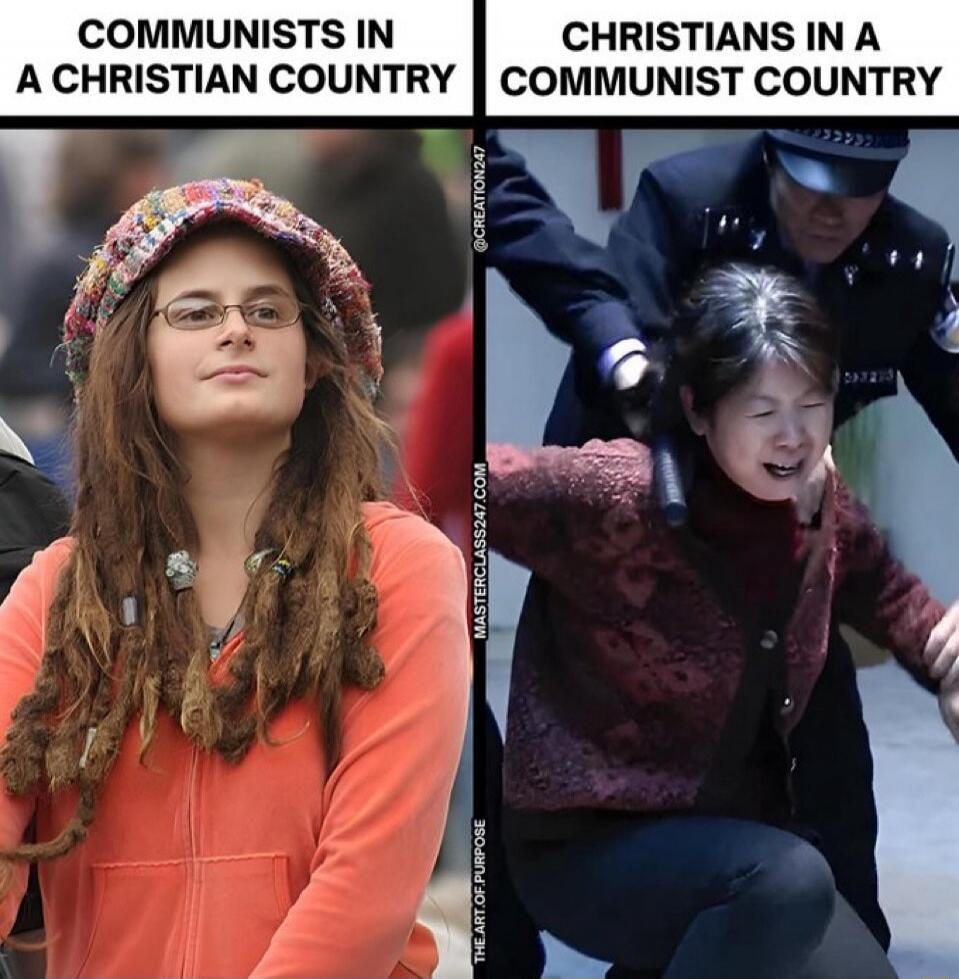 COMMUNISTS IN A CHRISTIAN COUNTRY
CHRISTIANS IN A COMMUNIST COUNTRY