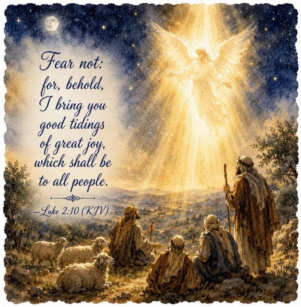 Fear not: for, behold, I bring you good tidings of great joy, which shall be to all people. - Luke 2:10 (KJV)