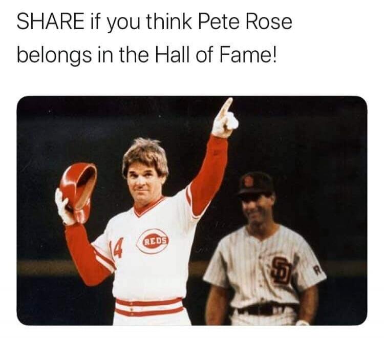 SHARE if you think Pete Rose belongs in the Hall of Fame!