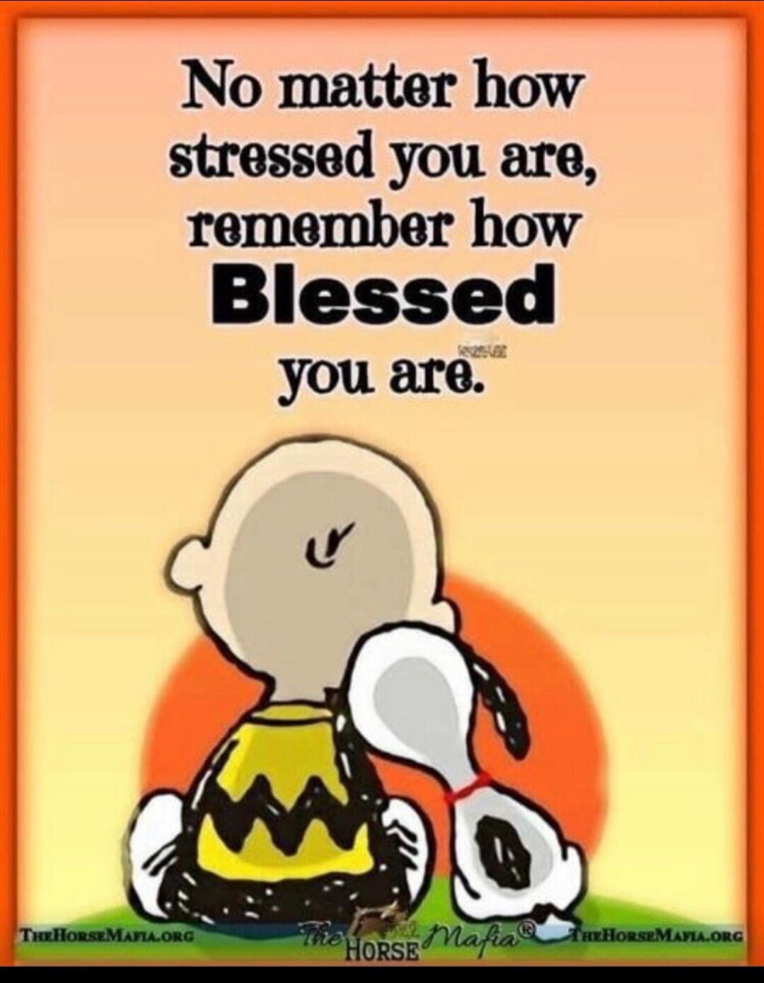 No matter how stressed you are, remember how Blessed you are.