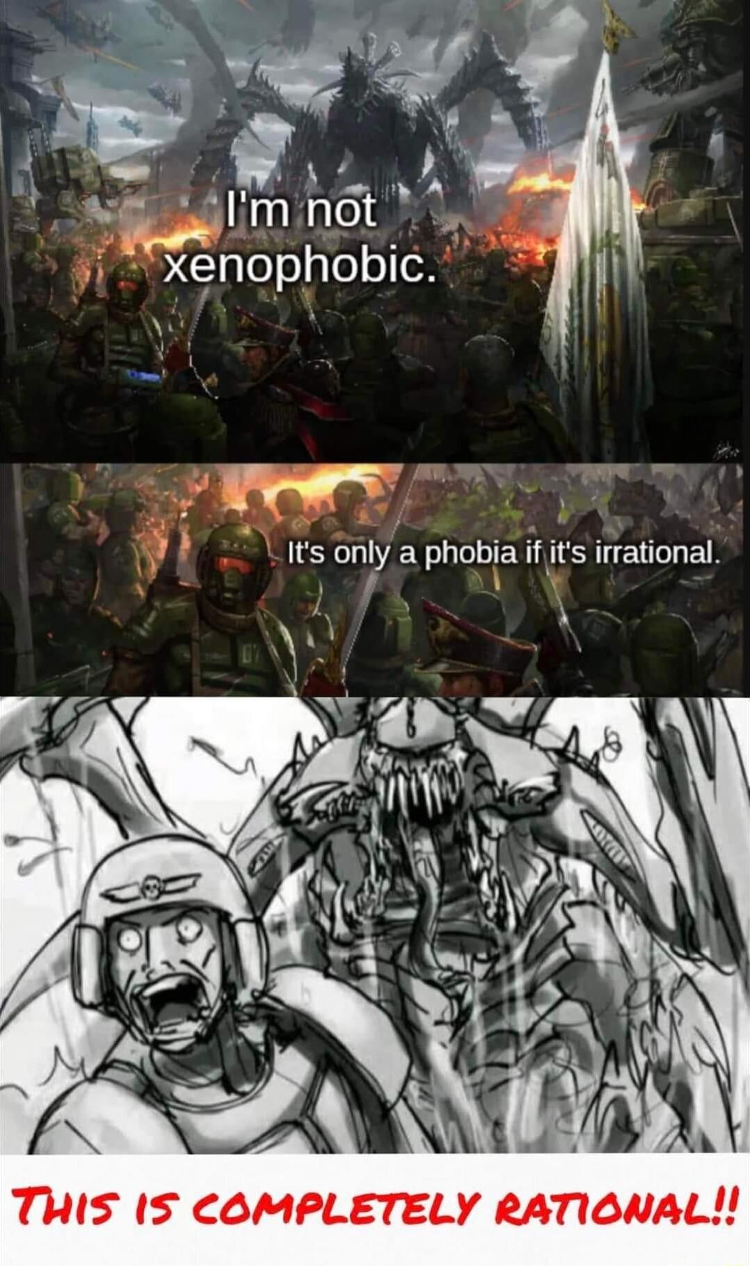 1 Xenophobic A its only a phobia i its irrational 5P AL A THIS IS COMPLETELY RATIONAL