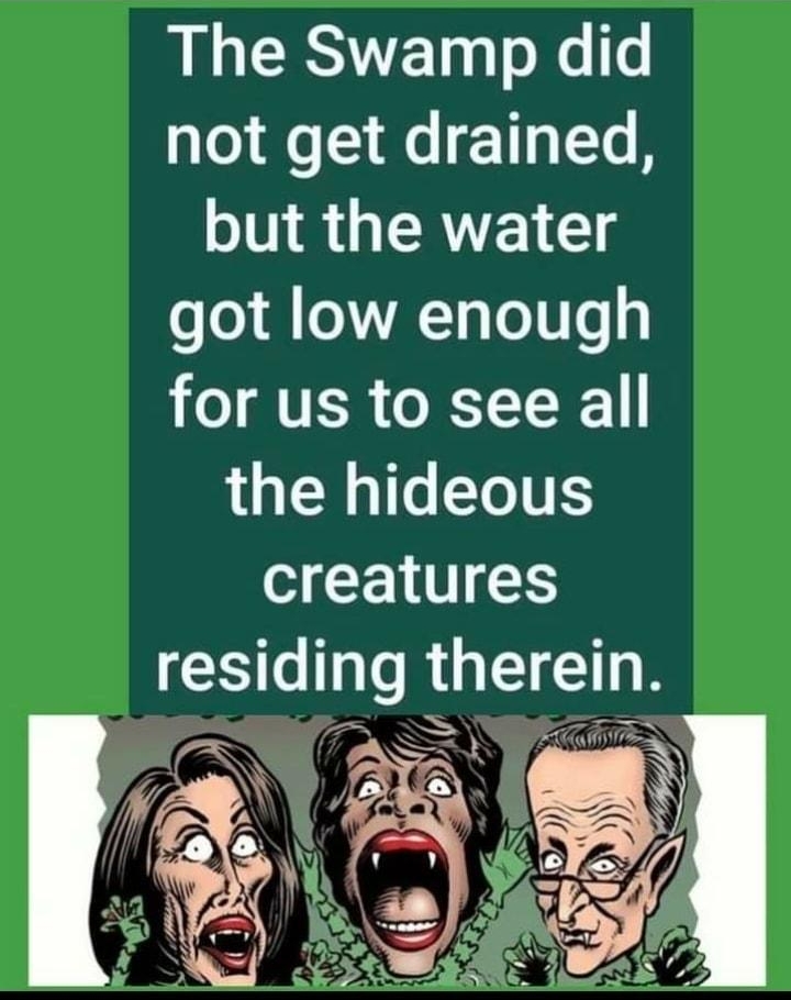 The Swamp did not get drained but the water oo Al eALT3 To0s 3 for us to see all the hideous creatures