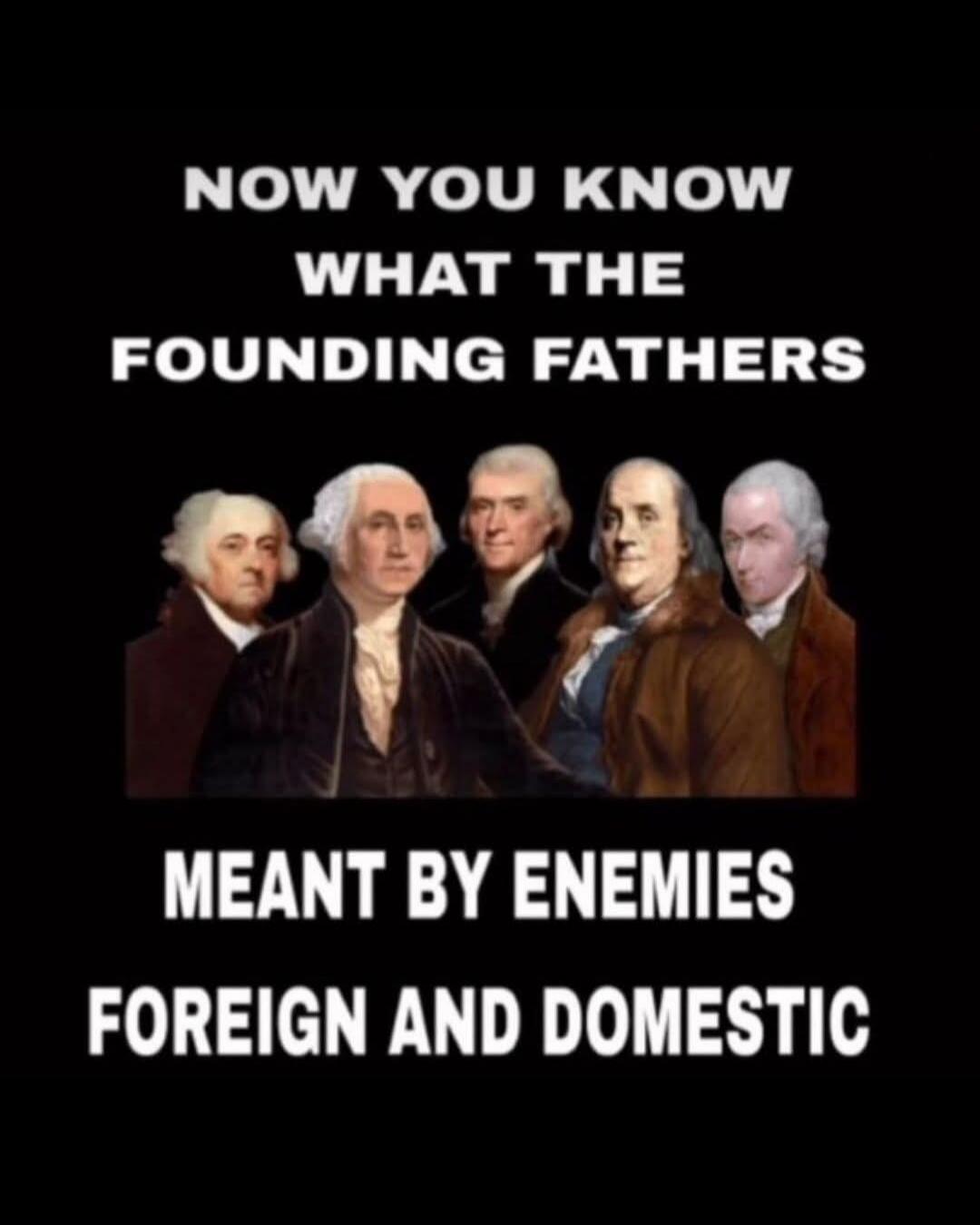 NOW YOU KNOW WHAT THE FOUNDING FATHERS MEANT BY ENEMIES FOREIGN AND DOMESTIC