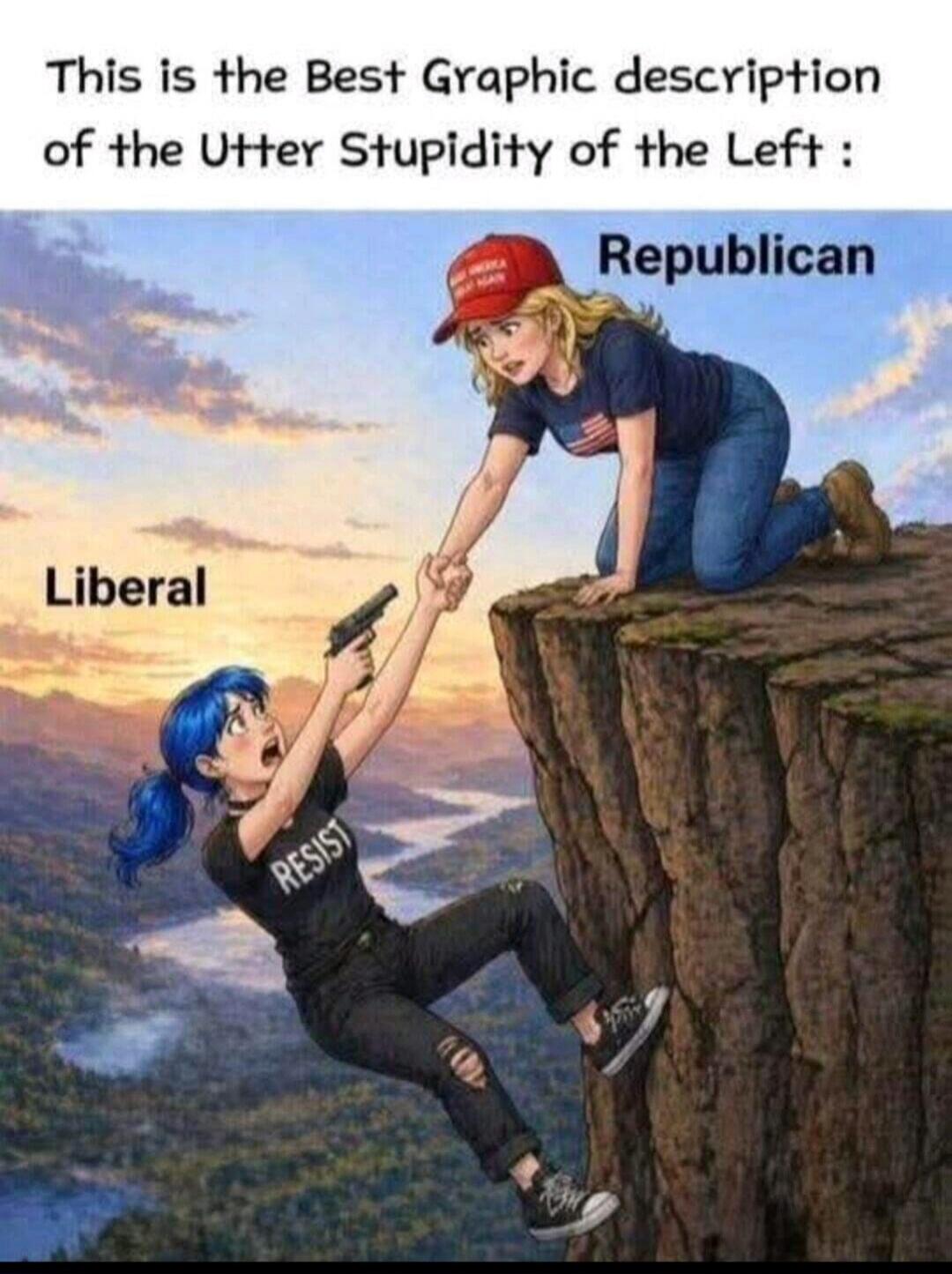 This is the Best Graphic description of the Utter Stupidity of the Left : Republican Liberal RESIST