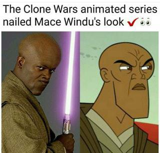 The Clone Wars animated series nailed Mace Windus look v