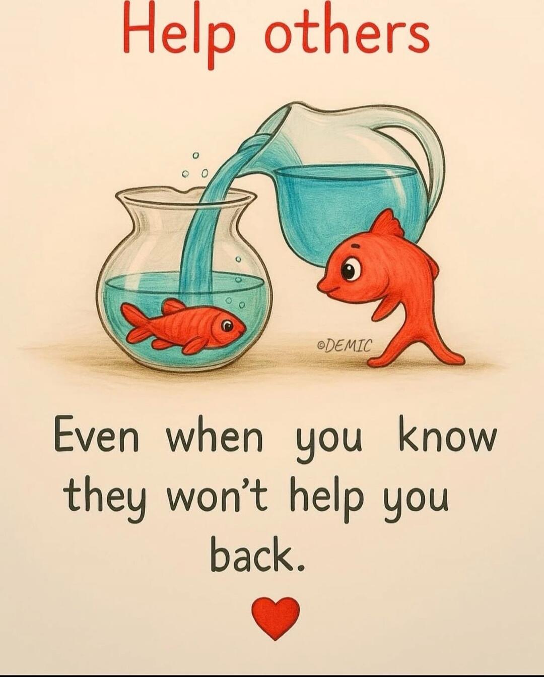 Help others
Even when you know they won’t help you back.
