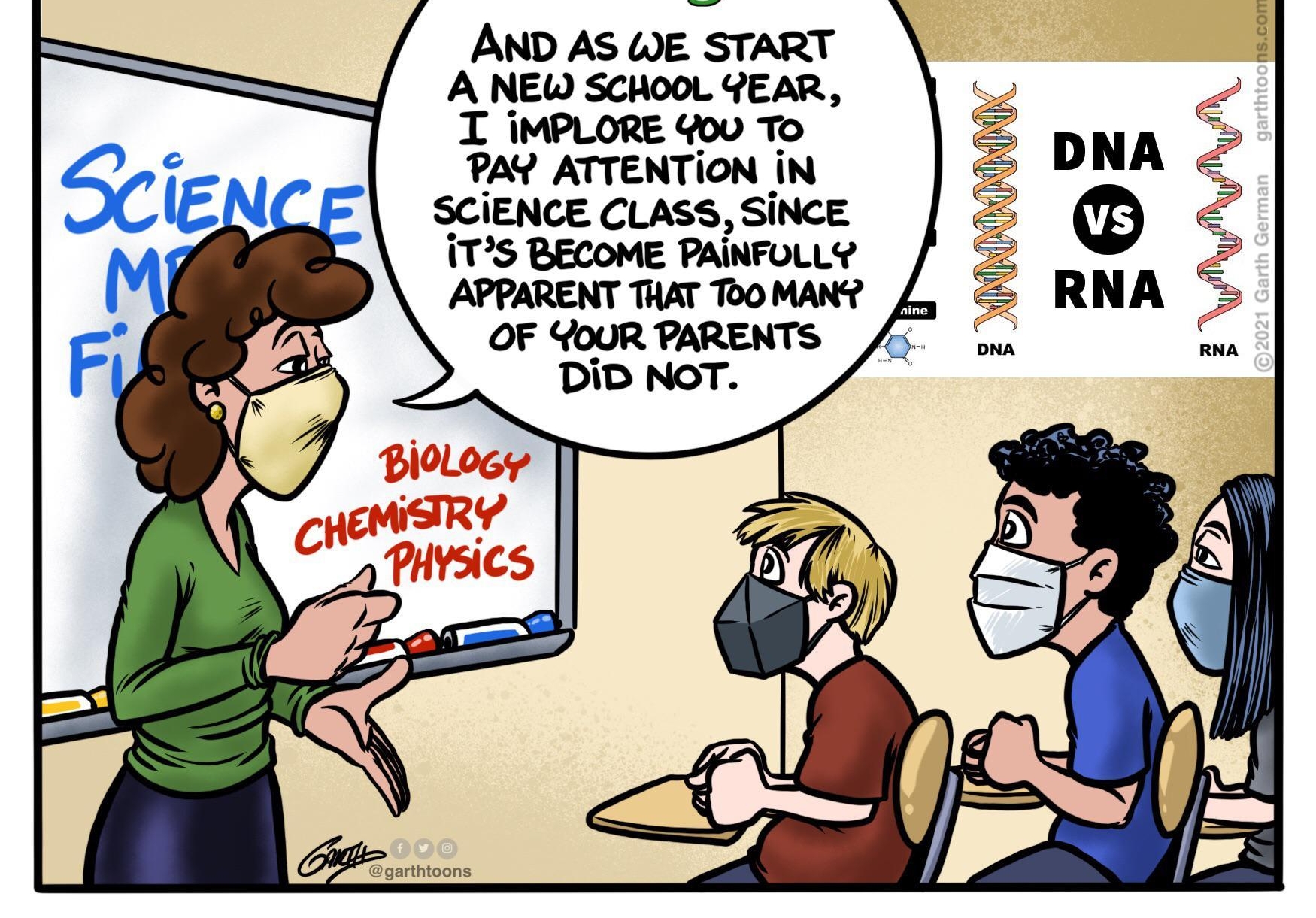 AND AS WE START A NEW SCHOOL YEAR I IMPLORE Y0v To PAY ATTENTION iN SCIENCE CLASS SiNCE iTS BECOME PAINFOLLY APPARENT THAT TOOMAN OF YOUR PARENTS