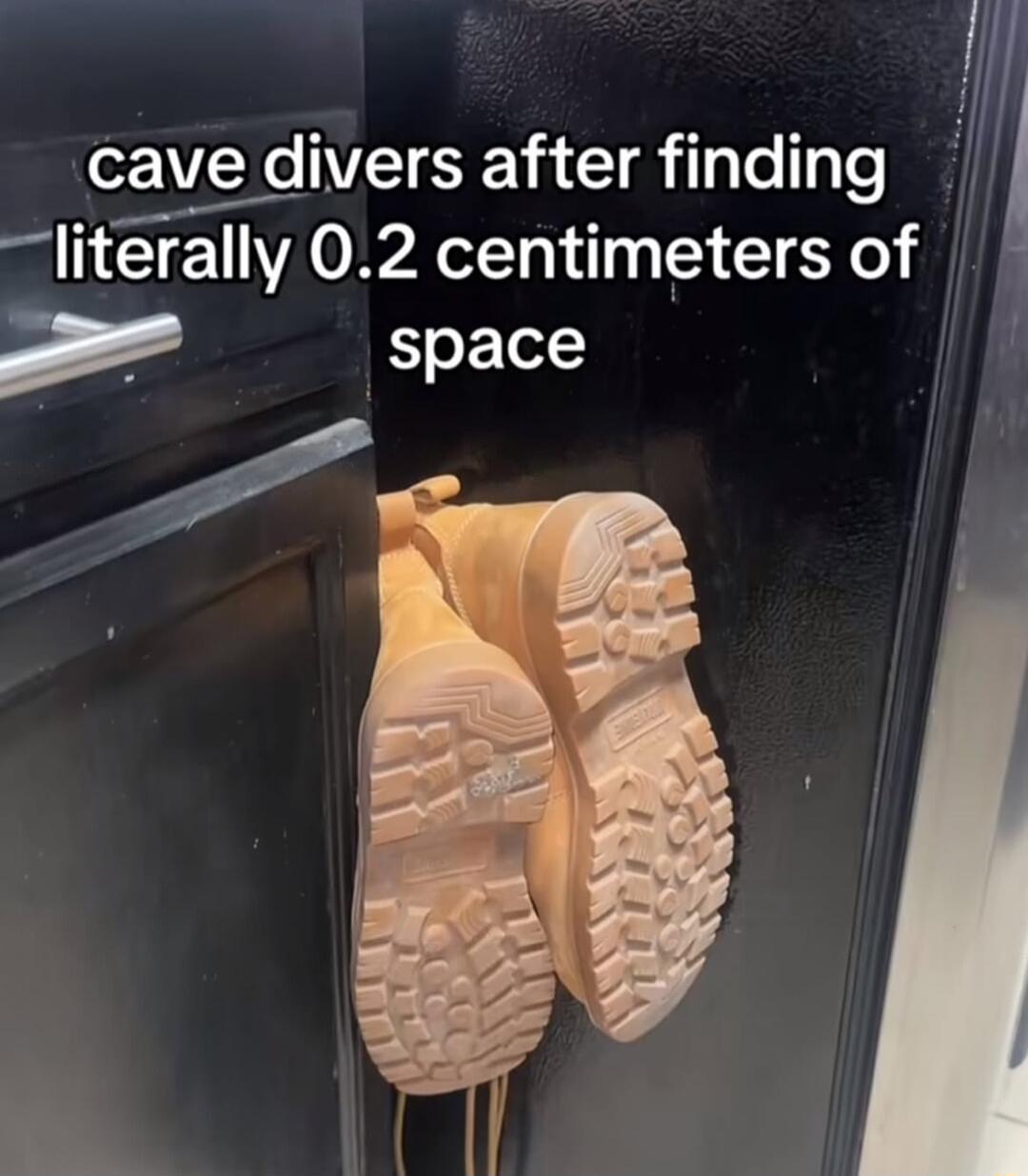 I cave divers after finding literally 02 centimeters of p R N I