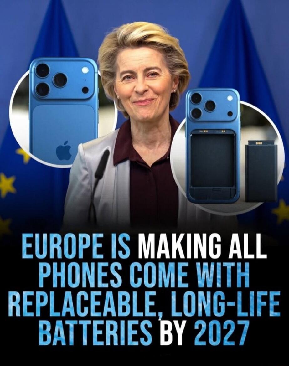 EUROPE IS MAKING ALL PHONES COME WITH REPLACEABLE, LONG-LIFE BATTERIES BY 2027