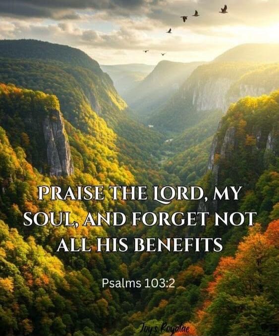 PRAISE THE LORD, MY SOUL, AND FORGET NOT ALL HIS BENEFITS Psalms 103:2 Joy's Royale