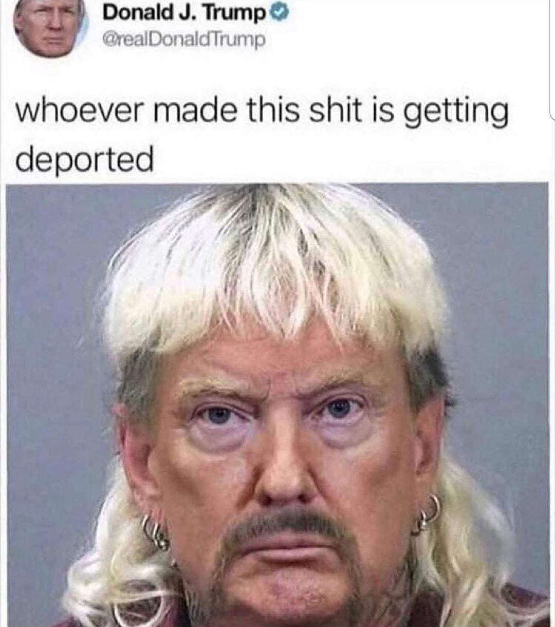 Donald J Trump realDonaldTrump whoever made this shit is getting deported
